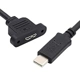cablecc 5Gbps USB 3.0 Type C オス - Micro USB 3.0 メス Type-B スクリューマウントタイプ延長ケーブル 50CM