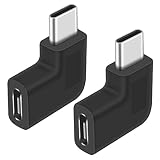 Poyiccot L字 USB Type C 変換アダプタ、 USB-Cオス to USB Cメス 変換コネクタ、L字型 USB3.1 Type C 変換 アダプタ(2 セット)