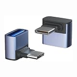USB-C & USB 3.1 変換アダプタ L字型 上下 Type C - USB A 3.1 メス L型 タイプc 変換アダプタ USB3.0延長アダプタ 10Gbps高速転送 65/3A急速充電 OTG対応 for MacBook Pro/MacBook Air/iPad Pro その他 USB-C 端末用 変換コネクタ (2個セット)