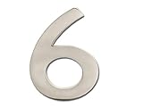 Architectural Mailboxes 3585SN-6 Solid Cast Brass 5 in. Satin Nickel Floating House Number 6
