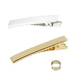【Za-Bi (ザ-ビ) 】ヘア クリップ ゴールド & シルバー 60mm 合計 20個 ピン 金具 パーツ 土台 髪留め ヘアアクセサリー DIY ハンドメイド まとめ買い 業務用 大人 子供/クリップ G+SV 20個
