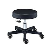 ロースツール ST キャスター付き 丸椅子 ブラック 高さ約35.5-41.5cm フットケア
