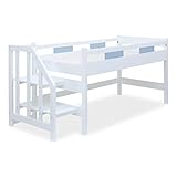 ロフトベッド 木製 Oise Loft Step(オワーズ ロフトステップ) 耐荷重700kg 耐震仕様 (ホワイト×クラシックグレー, ロータイプ 111cm)