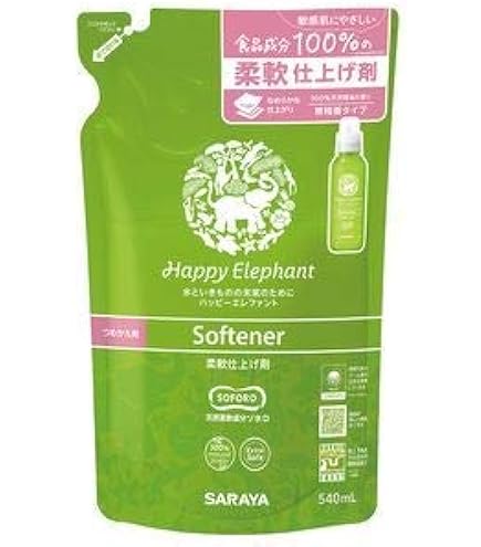 Amazon | サラヤ ハッピーエレファント 柔軟仕上げ剤 本体 600ml 1個 +