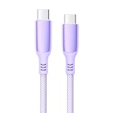 MINSLIS USB Type C ケーブル 100W/5A PD対応 Type-C to Type-C 急速充電 ナイロン編み タイプc 充電ケーブル iPhone 16/15/15 Pro/15 Plus/15 Pro Max, MacBook Air/Pro 13'', iPad Mini 6/Pro, Switch等USB-C機種対応 パープル (1.5m)