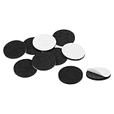 uxcell 家具脚パッド 接着剤 フェルト パッド 30mm 直径 3mm 厚 円形 ブラック 10個入り