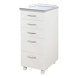 充英アート STM-35SW ホワイト ステンレストップ メディカルワゴン (幅35cm)