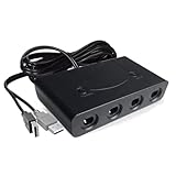 mini2x コントローラー接続タップ 1個 GC ニンテンドースイッチ 用 ゲームキューブ GC Nintendo Switch 用 WiiU PC コントローラ 任天堂 スイッチ 用 4ポート搭載 TURBO連発機能対応 HOMEボタンあり スマブラ 対応 ngc用 転換アタプター （2個使えば8人同時 プレイが可能）