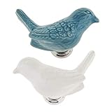 B Blesiya 2個　セラミック　鳥　引き出し　キャビネット　ドア　プル　ハンドル　ノブ　装飾的　