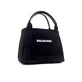 [バレンシアガ] トート バッグ ネイビーカバ S 339933 新ロゴ Black×Black [並行輸入品]