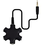 onelinkmore ヘッドホンスプリッター 5ジャック 3.5mm オーディオヘッドホンスプリッター ステレオオーディオヘッドセットアダプター オーディオイヤホンプラグ 5ウェイ 1オスから4メススプリッター 3.5mmステレオケーブル付き