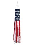 Best Selling Stars and Stripes 40 Inch Windsock - Embroidered Stars - Durable Patriotic Hanging Deco