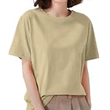 [AEZE] tシャツ レディース 半袖 綿100% 夏服 丸首 着痩せ 吸汗速乾 通気吸湿 肌ざり良い 人気 おしゃれ 無地 春 夏 秋