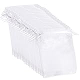 ラッピング 袋 透明 50枚セット オーガンジー巾着袋 ギフト袋 (透明, 17x23cm)