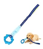 Serviteur 犬 おもちゃ 噛む ロープ 頑丈 子犬 引っ張りっこ遊び 知育玩具 噛むおもちゃ ゴム ストレス解消 運動不足解消 リング 【小型犬・パピー向け】 やわらかE-TPU製 犬おもちゃ（軽量タイプ）青
