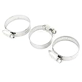 uxcell ホースクランプ　ステンレス製ダライバー　シルバートーン　3個入 32mm-44mm直径