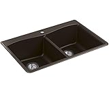 KOHLER K-8185-1-CM2 Kennon 33" x 22" x 9-5/8" Neoroc Top-Mount/Under-Mount Double-Equal Kitchen Sink