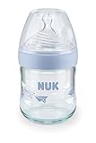 NUK ネイチャーセンスほ乳びん(ガラス製) 120ml/シリコーン/ブルー