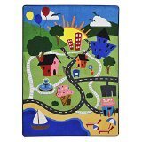 Joy Carpets Kid Essentials Early Childhood Happy Town Rug Multicolored 10'9 x 13'2 [並行輸入品]