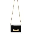 Subella London PANDORA BLACK pouchette with signature bow and precious metal strap handmade in italy