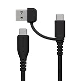 オウルテック 2in1充電ケーブル 1.5m 150cm 超タフで断線に強い 耐屈曲10万回以上 最大PD60W充電／データ転送 USB Type-A／USB Type-C to USB Type-C ブラック OWL-CBA5ACC15-BK