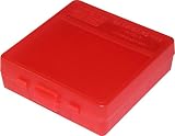 MTM P-100-9-29 弾薬ボックス 100 ラウンドフリップトップ | 9mm 380 ACP対応 | 握りやすい | 積み重ね可能 スナップロックラッチ | 米国製 | クリアレッド