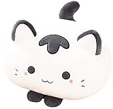猫抱擁ぬいぐるみ枕、丸い猫ぬいぐるみ猫ぬいぐるみおもちゃ、家の装飾ハロウィーン、クリスマスまたは誕生日パーティー用のぬいぐるみ猫枕 (ブラック)