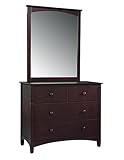 Bolton Furniture Essex 4-Drawer Dresser and Mirror Set, Espresso [並行輸入品]