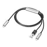 サンワサプライ 急速充電対応 USB Type-C LAN変換ケーブル（Gigabit対応・PD100W・1m） KB-SL6CLANPD1BK