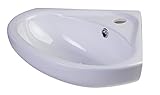 Alfiブランドab109 18 " Porcelainコーナーウォールマウントバスルームシンクwith 1蛇口H、 18 Inch AB109 1