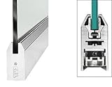 CRL Polishedステンレス4 " Taperedドアレールwithロックfor 3 / 8 "ガラス – 35 – 3 / 4 "長