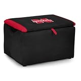 Kidz世界布張りストレージベンチおもちゃボックス大学のネブラスカ州