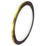 uxcell ゴールドトーンメタライズドテープ 装飾テープ アクセントウォールのディテーリング グラフィックアート用 3 mmx50 m 3個