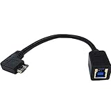 USB3.0-L型変換ケーブル(タイプB/メス)→(MicroB/L型/左向き/オス)/0.2m(UC-3BMB-L02)