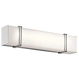 Kichler Lighting 45838 Chled impello – 24 " 27 W 1 LED Linear Bath Vanity、クローム仕上げwith Satin Etched C
