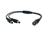 F-Factory DC電源用2分岐ケーブル 2.1mm x 5.5mm DCプラグ (オス) ×4 - DCジャック (メス) ×1 DC2分配ケーブル 2分岐 ブラック FE-PDC-S2