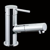 LF-E345SYCN LIXIL・INAX 洗面器・手洗器用水栓金具 eモダン(エコハンドル) 吐水口引出式シングルレバー混合水栓 排水栓なし 寒冷地対応 逆止弁