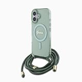 GUESS iPhone16用ケース MagSafe対応 コード付き（グリーン）