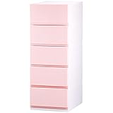リブウェル(Livewell) 日本製 彩 -Irodori- チェスト 簡易組み立て式 (ライトピンク, 35cm幅 5段)