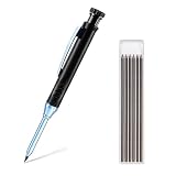 YFFSFDC 建築用シャーペン 1本 2.8mm 大工用鉛筆 木工用マーカー マーキングペン マーク用マーキングツール 建築/大工/木工/工事/スケッチ/マーク/デッサン 替え芯6本付き (黒鉛筆＋黒替芯6本)