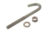 フックボルトm8 X 100 mm withナットとワッシャーYZP ( Pack of 24 )