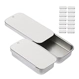 16個入り 箱 プッシュプルボックスバームボックス 蓋付き缶 リップクリーム缶 コンテナ 缶詰 小さな保存容器 化粧容器 バーム収納ボックス 携帯用小箱 ブリキ Silver VALICLUD