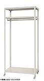ハンガーラック K-HR8045-150 幅80×奥行45×高さ154.5cm 3段 ホワイト 80㎏/全