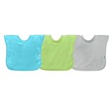 グリーンスプラウツ green sprouts スタイ よだれかけ 防水 吸水 ビブ プルオーバー コットン 新生児 pullover stay-dry bibs 3枚セット 9-18ヶ月 Aqua 