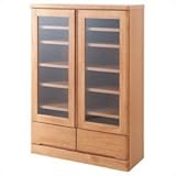 ナサ流通企画 天然木スリム薄型食器棚 80ロータイプ ナチュラル色