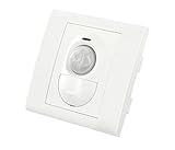 Leviton PRR11-W Relay and Wall Switch Auto On/Off 500W 220-240v AC Wall Mount PIR Sensor, White [並行輸