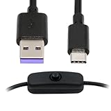 CY ケーブル タイプ C USB2.0 - タイプ A ケーブル オンオフ電源スイッチボタン付き USB-C、DC 5V デスクランプファンカメラ用 (100cm)