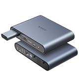 ORICO 10-in-1 USB-C ドッキングステーション、M.2 NVMe/SATA SSD ドライブベイ搭載、10Gbps USB 3.2 および 480Mbps USB 2.0 インターフェース対応、 HDMI 4K@60Hz出力、100W PD電源アダプター、RJ45イーサネットポート、3.5mmオーディオジャック（音量調節ノブ付き）、MacBook Pro/Air 対応-PTM1