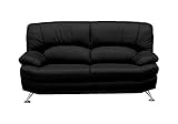 大川家具 関家具 2人掛けソファ(幅150cm 合皮素材)  ブラック色 スチールA 139240_139073