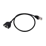 Hongfei イーサネット延長ケーブル 0.6 m/2フィート ネットワークCat5e Cat5延長パッチワイヤー RJ45コードがメスコネクタにシールドされています